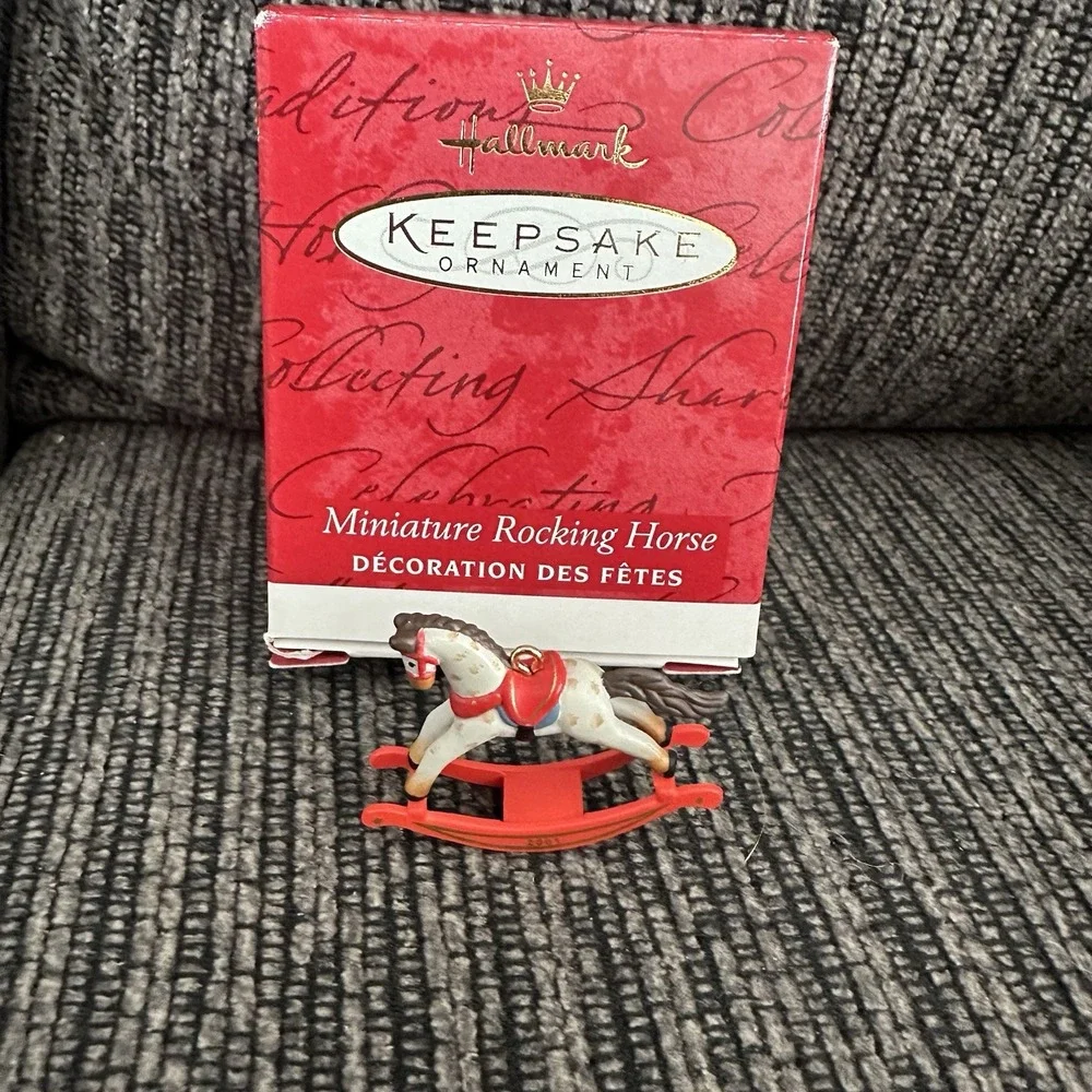 Lot / 6 Vintage Hallmark Rocking Horse Series 2, 4 + Keepsake Christmas Ornament